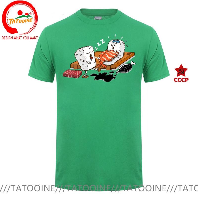 Funny Design Sleepwalking Sushi Sred Doublet Unisex Fashion Trendy Casual Clothing Stylish Tops Tee Shirt Leisure Tshirt Unisexs