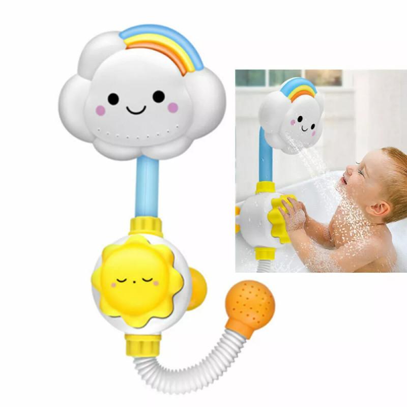 Toy Baby Bath Rainbow Cloud Spray Water Shower Tub Faucet Bathroom Gift Kids