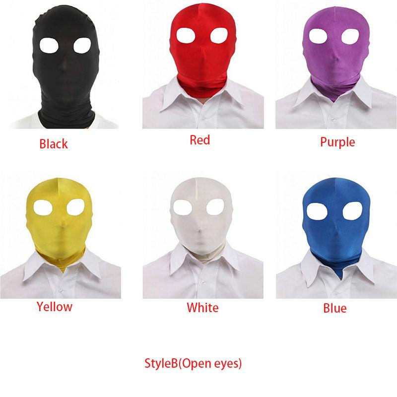 Sexy Cosplay Halloween Party Lycra Spandex Zentai Offene Augen Mund Vollmaske Kapuze