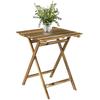 Outdoor Coffee Table Foldable Wooden Garden Table for Patio Balcony Natural Wood