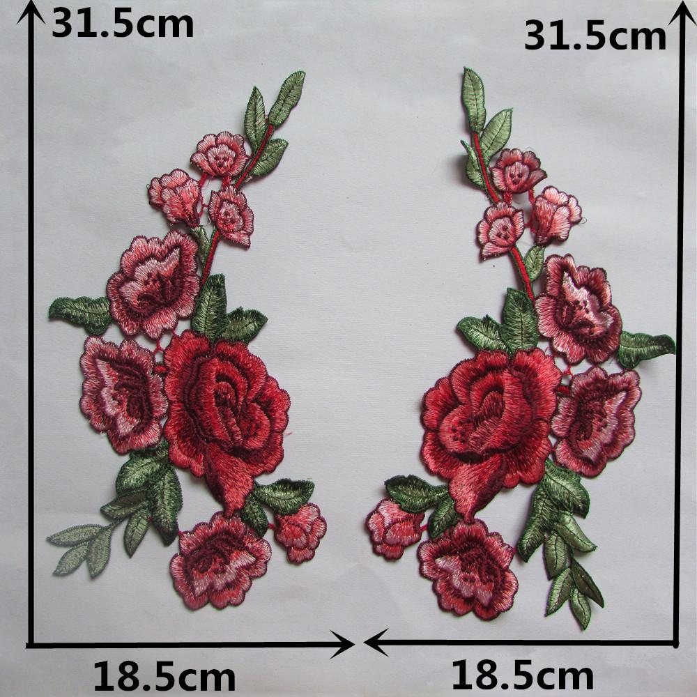 Red I Polyester Embroidery Color Embroidery Sewing Lace Diy Decorative Clothing Accessories Pair Collar Clothing