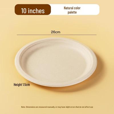 Wutuo Biodegradable Thickened Paper Plates - 100 Count