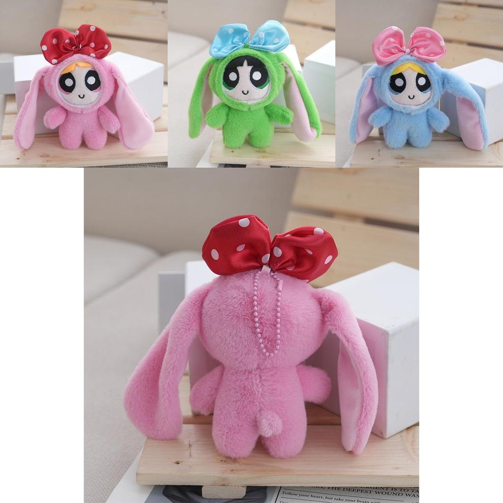 Adorable Plush Powerpuff Girls Doll Soft Cartoon Toy In Pink Blue And Green 12cm