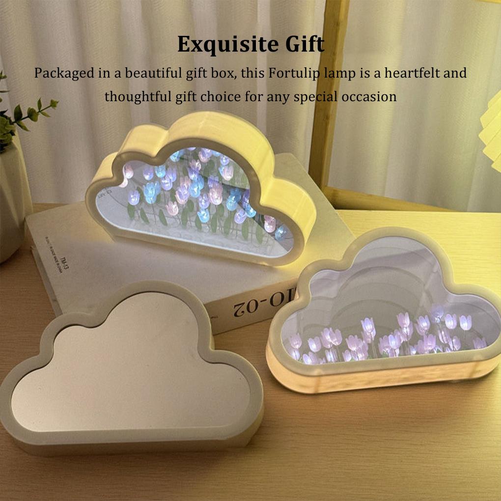 Creative Handmade Gift DIY Cloud Fortulip LED Night Light ForTulip Cloud Flower Sea Night View Lamp