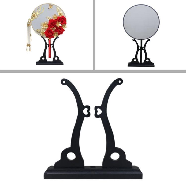 Round Fan Holder Stable Bamboo Fan Bracket Frame Display Tool Desktop Decoration