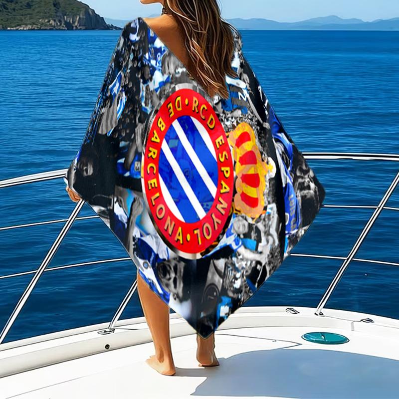 Football Espanyol Design Beach Towel - Soft, Absorbent Microfiber, Lightweight, Ideal for The Beach, Parties, Travel, Camping Fan Gifts