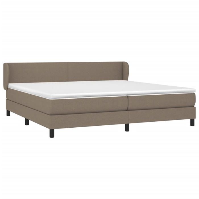 3126113 vidaXL Lit à sommier tapissier avec matelas Taupe 200x200 cm Tissu