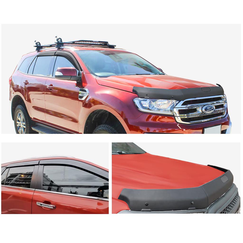 Insektenschutz Haubenabweiser Motorhaubenschutz + Fensterabweiser Wetterschutz FÜR FORD EVEREST 2015 2016 2017 2018 2019 2020 2025 2025