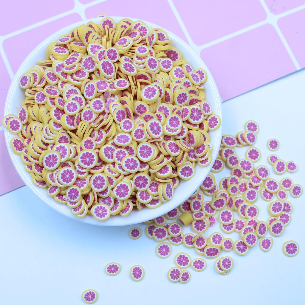 Hot Selling Miniature Polymer Clay Figurine Multi-Fruit Slices Sprinkles for Kids Craft and Slime