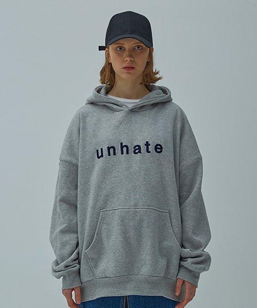 Unhate Oversized Logo Hoodie Gray Grey/One Size