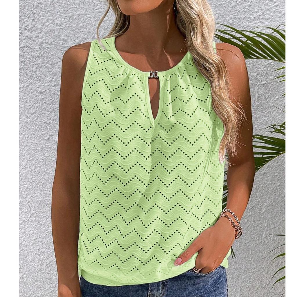 Women's Loose Casual Round Neck Vest Sleeveless Top With T-Shirt Top T-Shirt Top