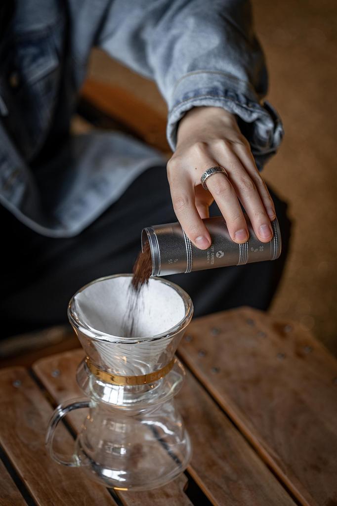 Camping Moon Camping Coffee Canister, 2-Tier, CNC-Cut, Duralumin, CC-50-H