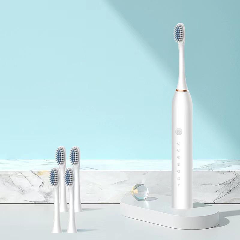 Escova de Dentes Ultrassônica Elétrica Seis Modos de Velocidade Casa Cabelo Macio Carregamento USB Impermeável Limpador de Dentes para Adultos