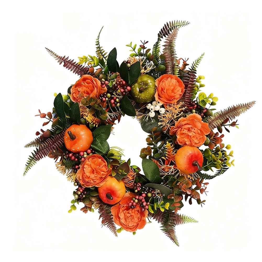 Decoration Wreath Fall Peony Pumpkin Sunflowe for Front Door Festival Celebration Diy Christmas Home Decoration