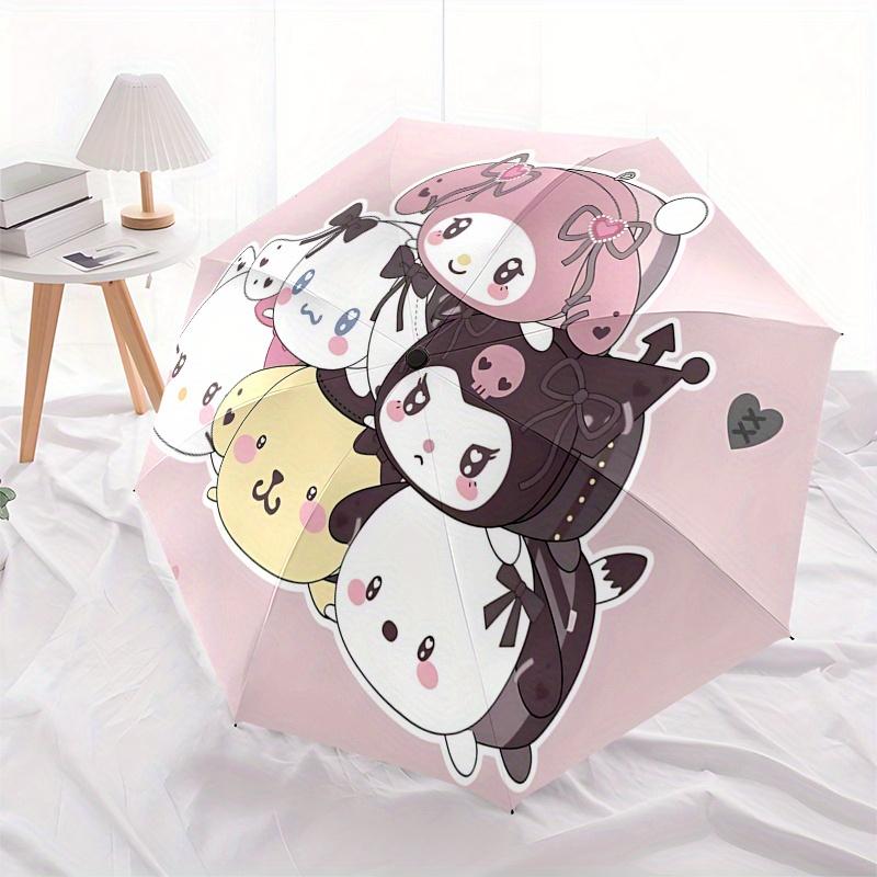 Sanrio Automatic Opening and Closing Parasol Compact Travel umbrella with 8 Ribs for Women and Men Ideal Birthday/Christmas Gift, Outdoor Ac