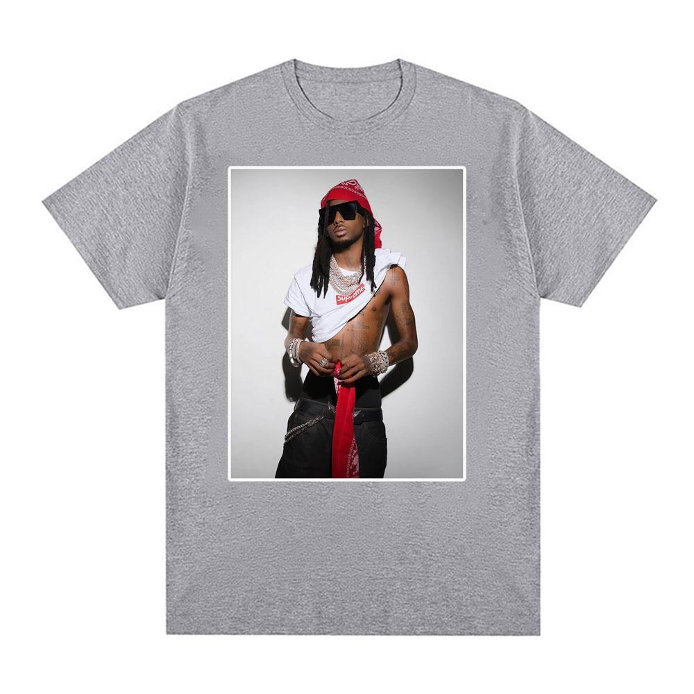 Playboi Carti Inspirerad Streetwear T-shirt Vintage Stil Rap Estetik T-shirt Män Kvinnor Hip Hop 100% Bomull Oversized T-shirt