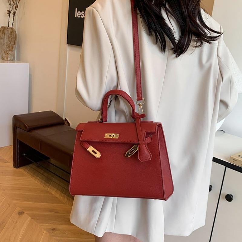PU Fashion Versatile Buckle Handbag Casual Solid Large Capacity Shoulder Bag 2025 Hot Selling Women's Light Luxury Crossbody Bag