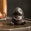 Rabbit Tea Pet Figurine Cute Ceramic Tea Set Accessories Chinese Tea Culture Decor for Living Room Office Desk Ornament