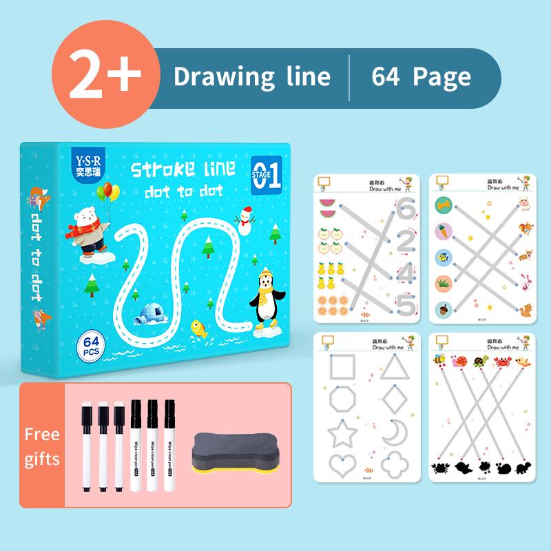 Kids First Reusable Writing Book Brain Development Tool Portable Left Right Brain Training Early Learning Aid