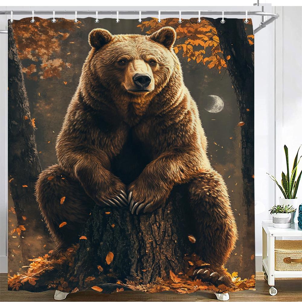 Forest Animal Pattern Shower Curtain Bath Curtain Printing Polyester fabric Bathroom Curtains for Home decoration curtain W90xH180cm