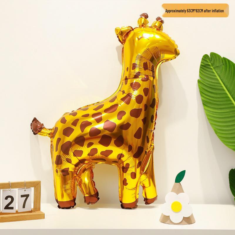 Baby Birthday & Back-to-School Cartoon Animal Balloons for Kids' Party - Giraffe & Elephant Theme
