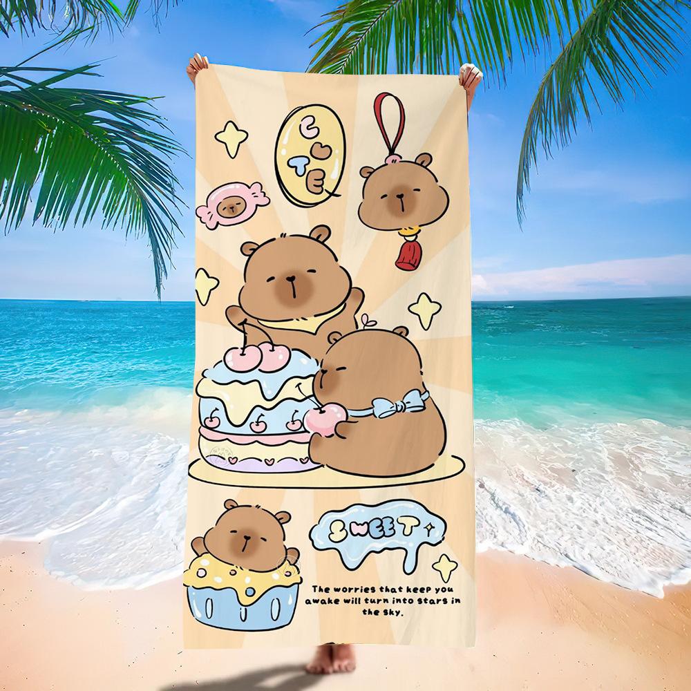 New Cute Animal Printed Microfiber Beach Towel Quick Dry Absorbent Soft Bath Towel For Kids