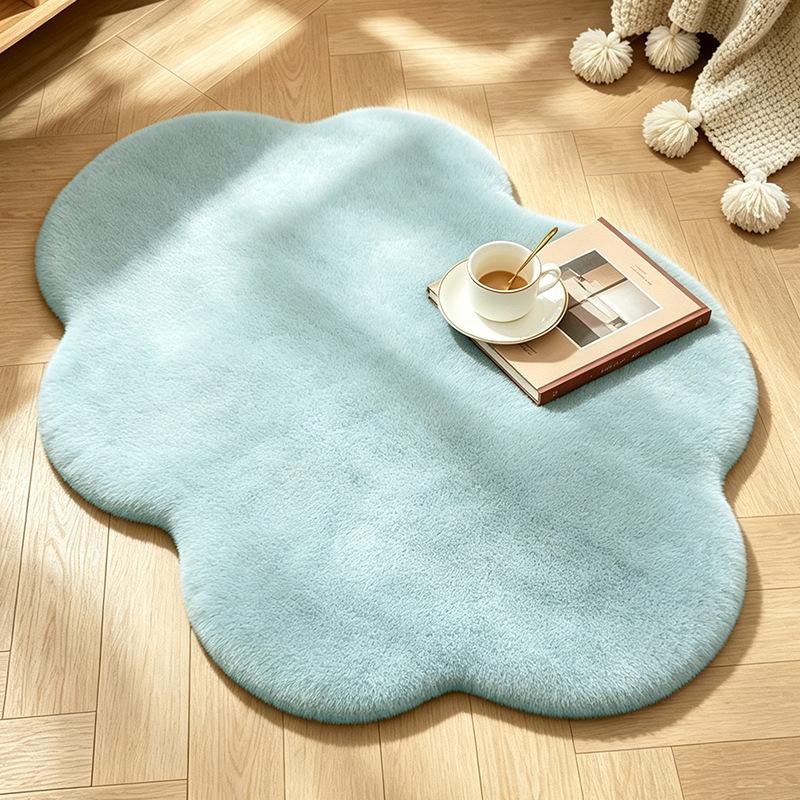 Weißer Kaninchen Plüsch Wolken Teppich Mädchen Schlafzimmer Nachttisch Bodenmatte Wohnzimmer Spiegel Vorderseite Wollmatte Ankleidezimmer Erkerfenster Matte