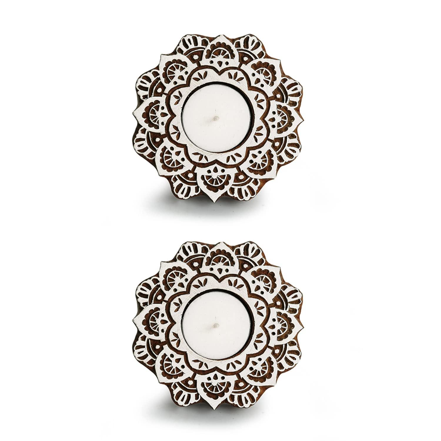 

Набор подсвечников для чайных свечей в форме цветка (2 шт), Flower Tea-Light Holders Set of 2, ExclusiveLane