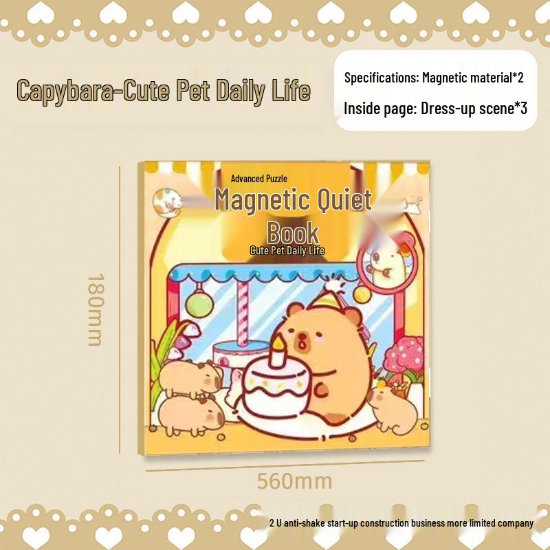 

Sanrio Капибара Магнитная Тихая Книга Сделай Сам Детская Обучающая Игрушка Подарок