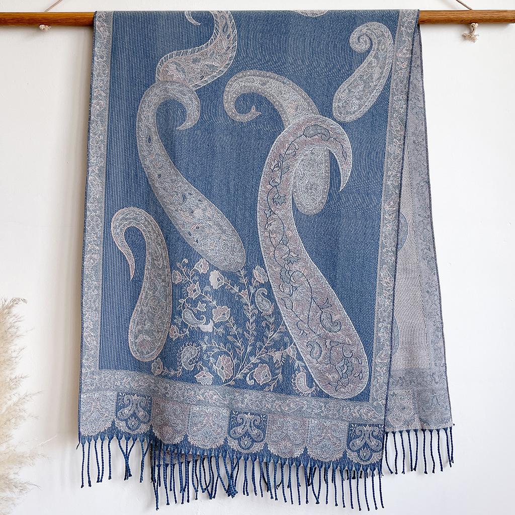 Retro Cashew Jacquard Imitation Cashmere Jacquard Shawl Women'S, Flowers Are Specially Designed For Thick And Warm Outfits