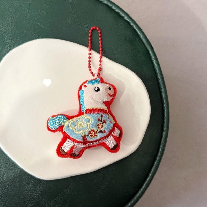 Year Of The Horse  Year Festive Doll Ornament Chinese Style Pony Zodiac Ornament Schoolbag Pendant Keychain