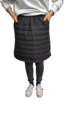 Onion Cross Quilted Warm and Fleece 50cm Length Black X Women's Skirt, Padded, Lining, (M, Black)