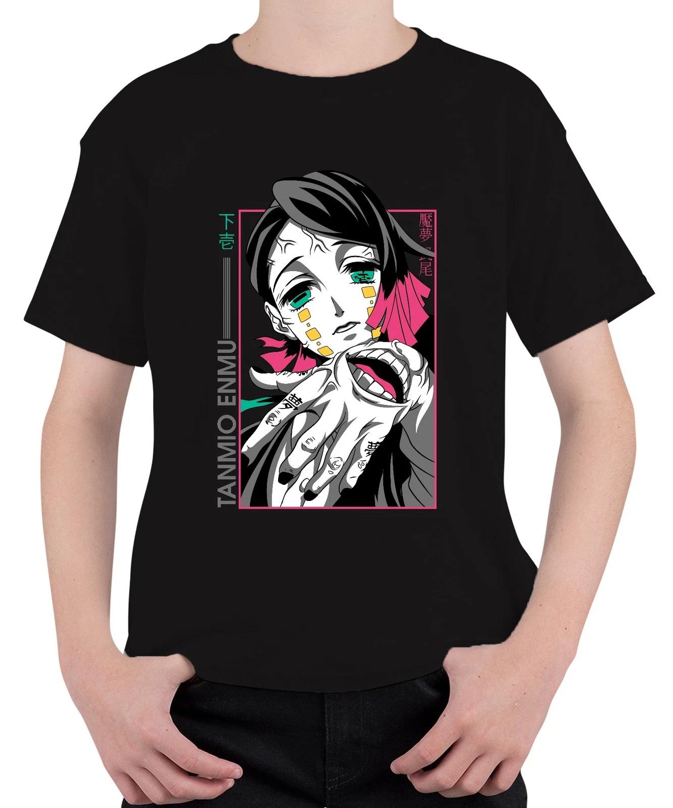 Enmu Dämon Anime Manga Horror Neon Cyberpunk Japan Y2K Streetwear Unisex Kinder XXXL