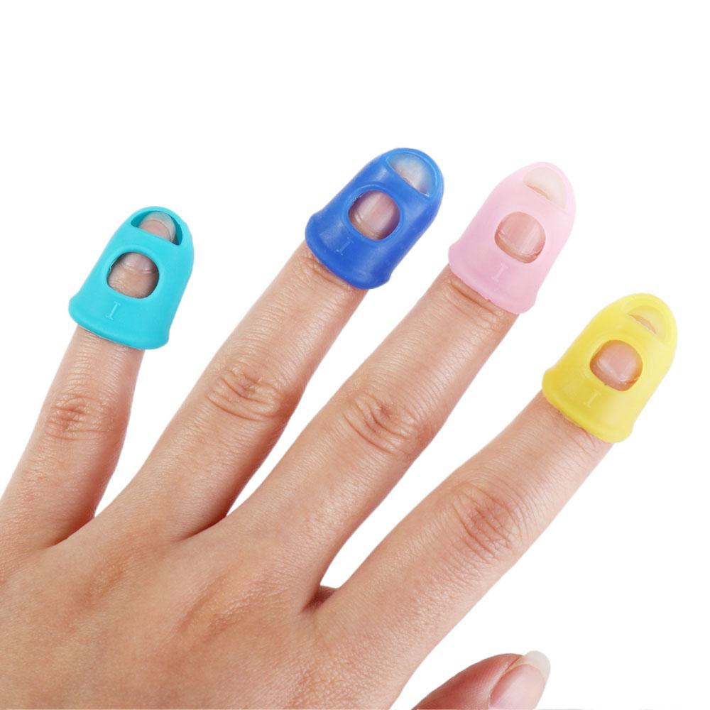 4pcs/set Non-Slip Guitar Fingertip Protectors Rubber Thimble Silicone Finger Guards   Unisex