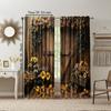 2 pcs   versatile polyester transparent curtains for home decoration Rustic Barn Door for use in bedrooms and living rooms
