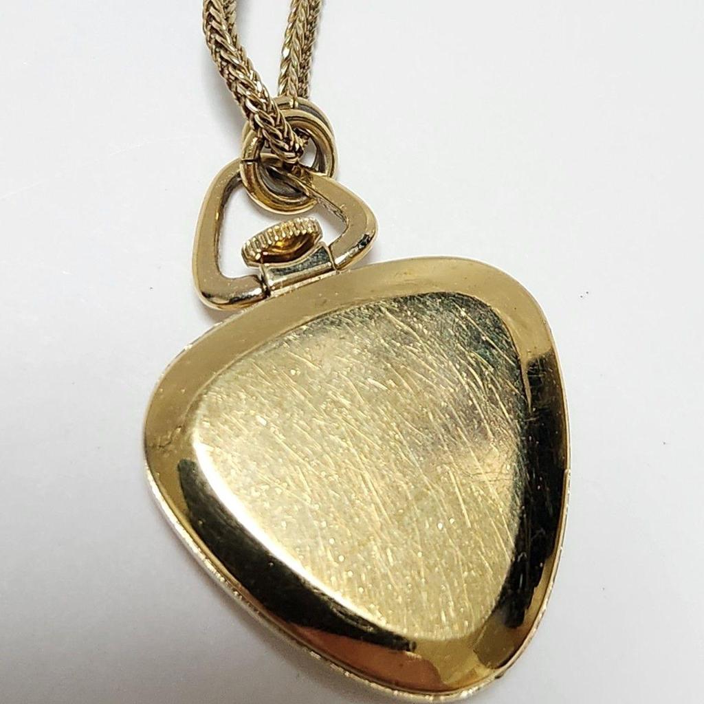 Used Vintage SEIKO Pendant Watch Necklace Watch Manual Wind 17 JEWELS Working Gold Color