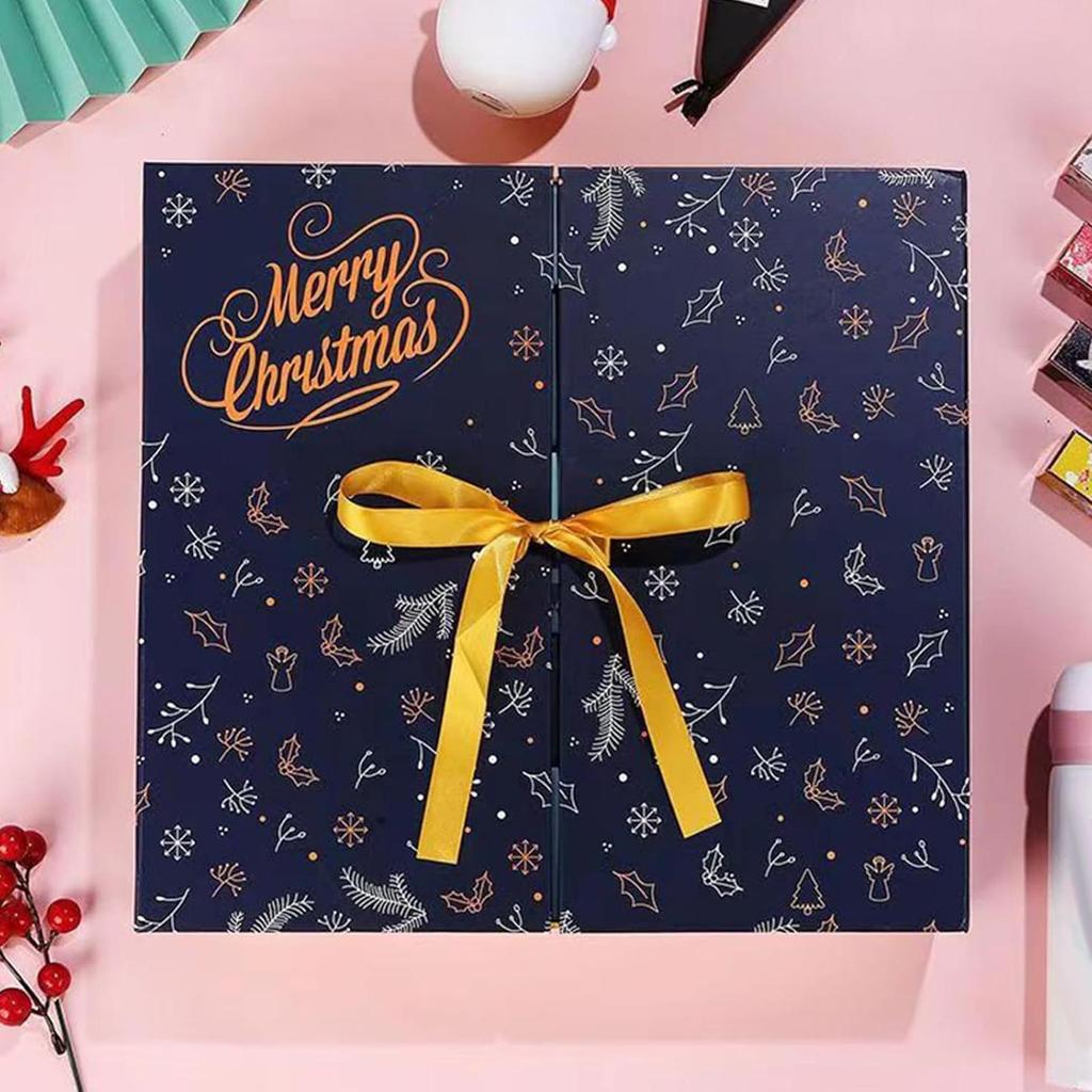 Countdown Calendar Boxes Empty 24 Days Christmas Calendar Advent Boxes Foldable Home Decor for Candy Classroom Table Fireplace