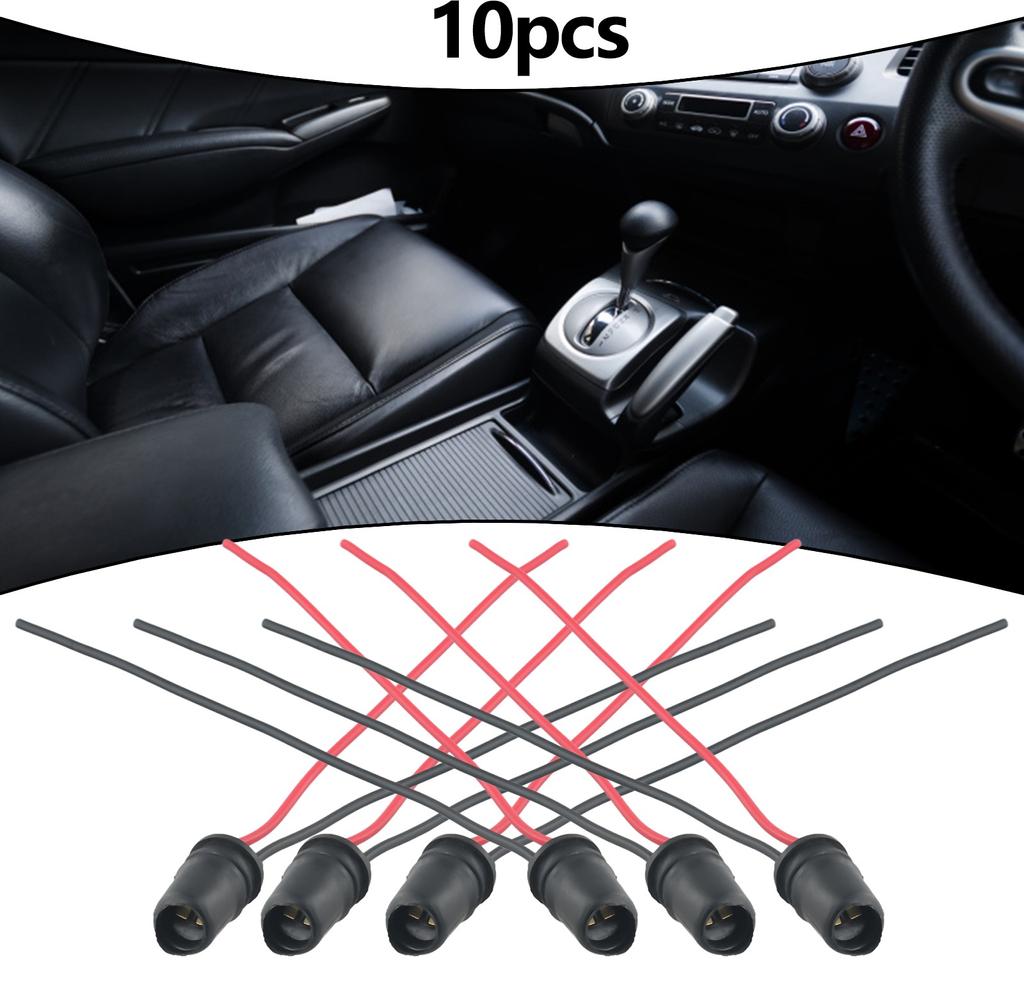 10pcs T10 Round Sockets Soft Rubber Car Auto Light Bulb Round Socket Lamp Holder
