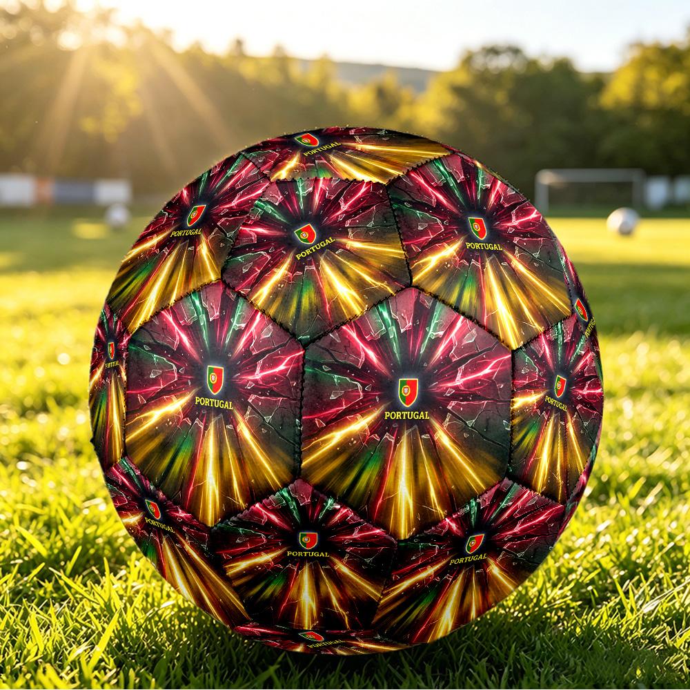 Pallone da Calcio Stampato Portogallo Taglia 5 Resistente all'Usura Standard Pallone da Allenamento per Adulti Regalo per tifosi per Partite Indoor Outdoor Sport