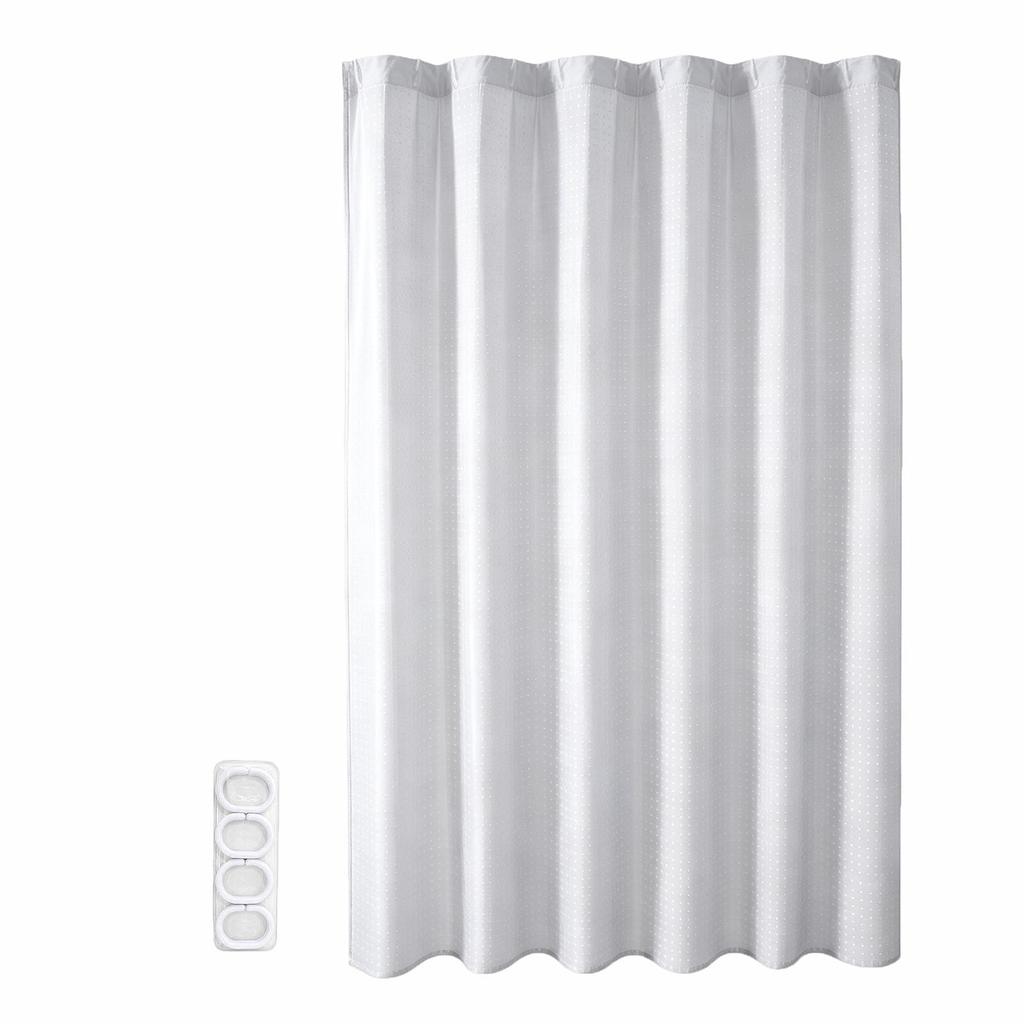 Shower Curtain with 12 Plastic Hooks, 180 cm, for Bathroom and Window