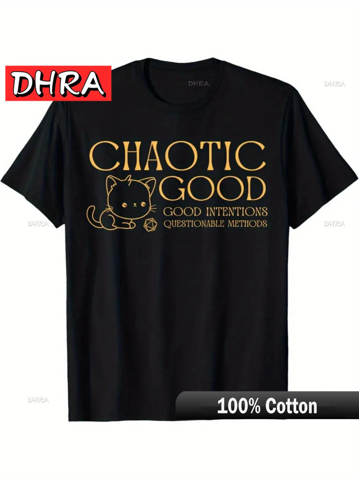 Chaotic Good Cat with Dice T-shirt M