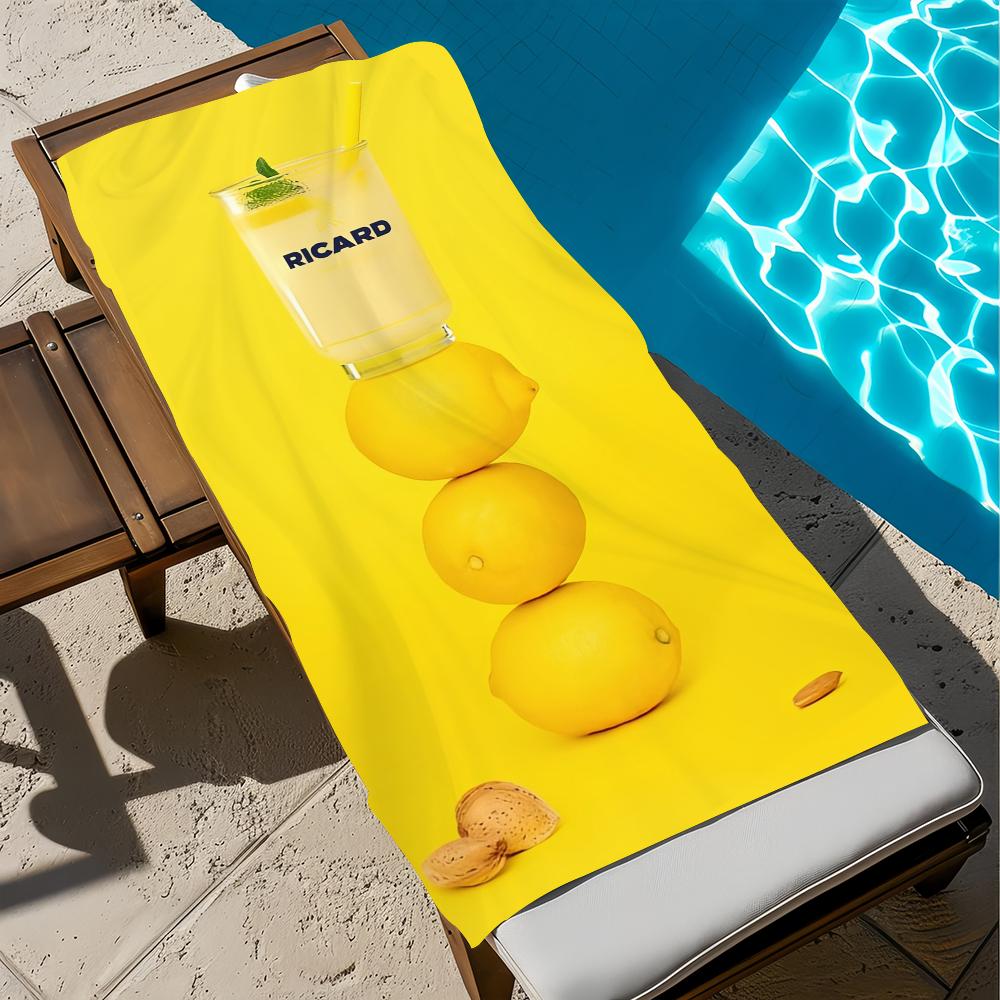 Asciugamano da Spiaggia di Lusso con Logo R-RicardSES Asciugatura Rapida Morbido Asciugamani da Piscina Regalo per Viaggio Palestra Doccia Campeggio sport
