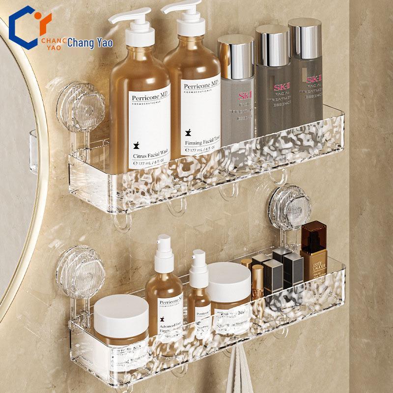 Wall-Mounted No-Drill Suction Cup Shelf - Damage-Free Bathroom Storage Box