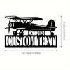 Custom Biplane Metal Wall Art, Personalized Family Name Sign, Rustic Indoor Outdoor Home Decor