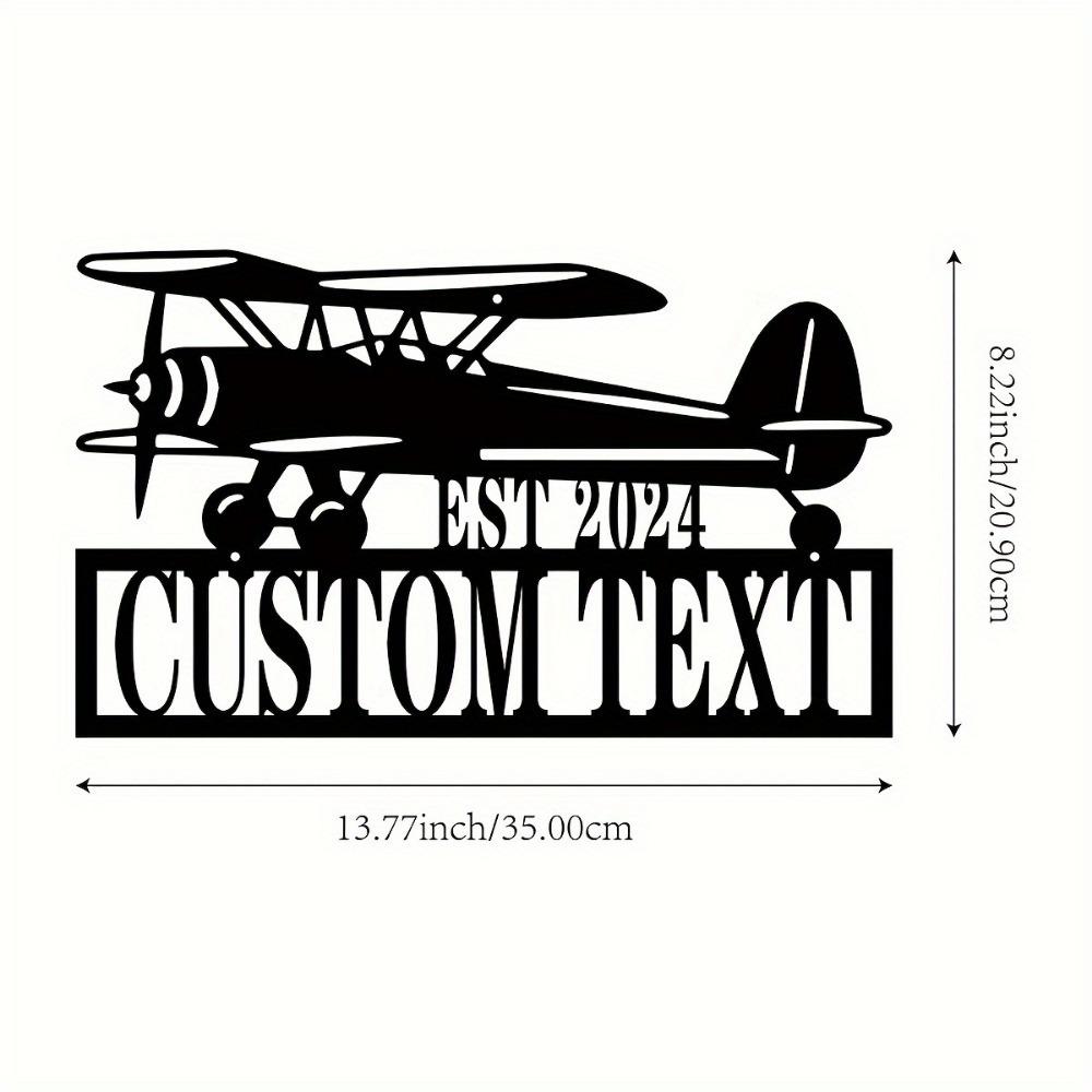 

Металлическая настенная art с бипланом на заказ, Персонализированная табличка с семейным именем, Рустикальный декор для дома, интерьера и улицы TYDZ003890