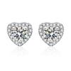 Moissanite Six-Claw Zircon Earrings, S925 Sterling Silver, Women's Fashion