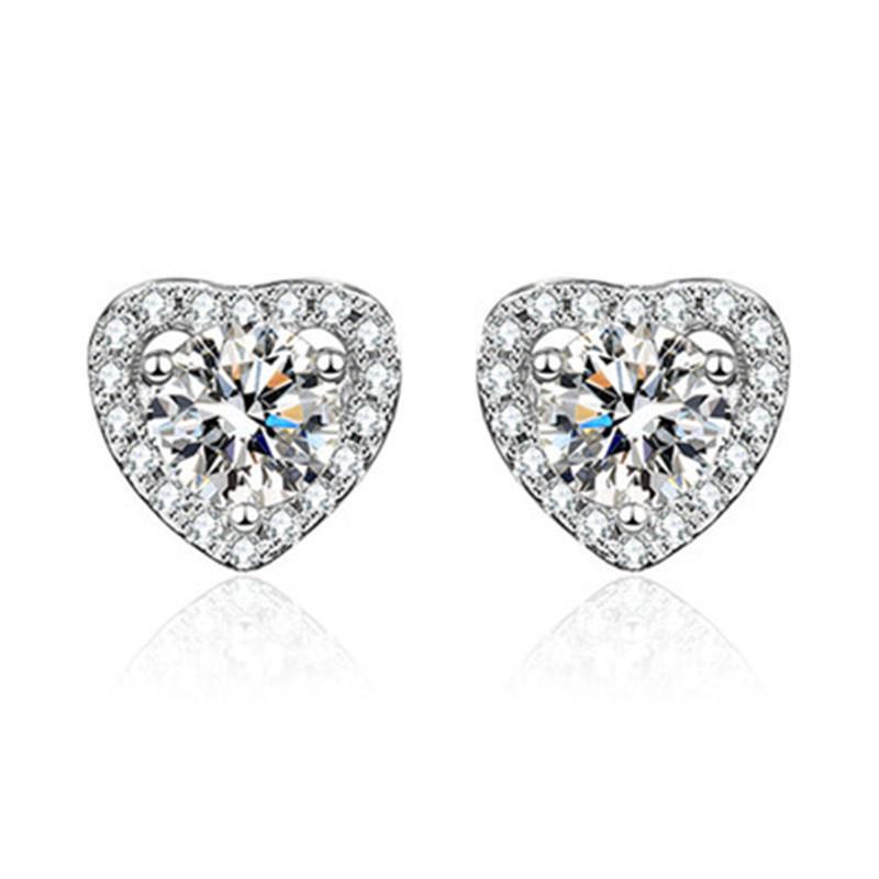 Moissanite Six-Claw Zircon Earrings, S925 Sterling Silver, Women's Fashion