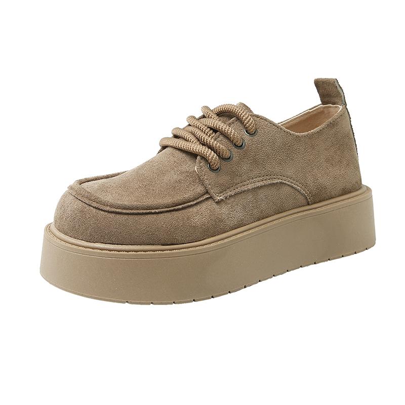 

2026 NEW Women s Shoes Platform Round Toe Casual Female Sneakers Comfortable Slip-on Retro New Hot-selling Single Shoes 42 хакі