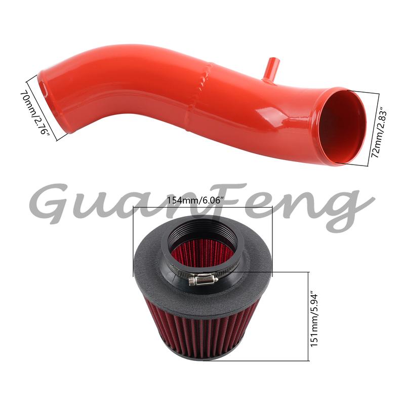 

High Flow Washable Shortram Cold Air Intake Kit - Direct 2008-2012 For Honda Accord 2.4L 8th Gen & Acura TSX Performance Boost