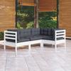 4 Pcs Garden Set with Cushions Pine Wood